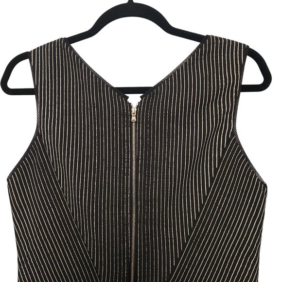 Yoana Baraschi Striped Zipper Sheath Dress Size 6 Black White - Picture 5 of 8